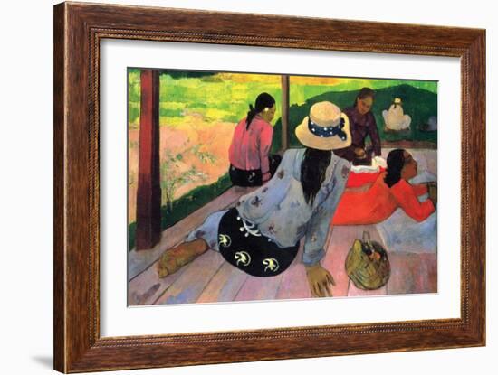 Afternoon Quiet Hour-Paul Gauguin-Framed Art Print