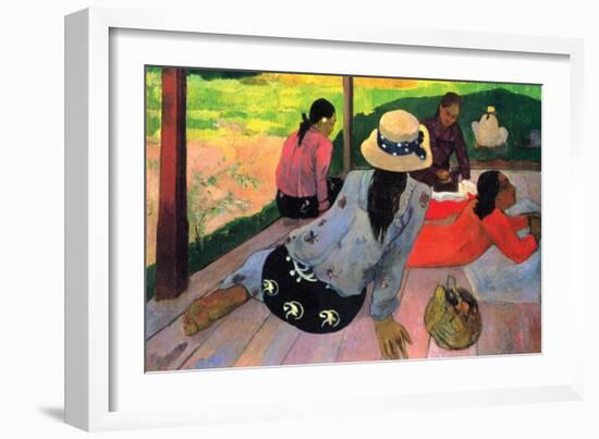 Afternoon Quiet Hour-Paul Gauguin-Framed Art Print