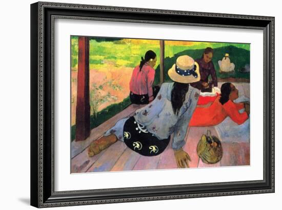 Afternoon Quiet Hour-Paul Gauguin-Framed Art Print