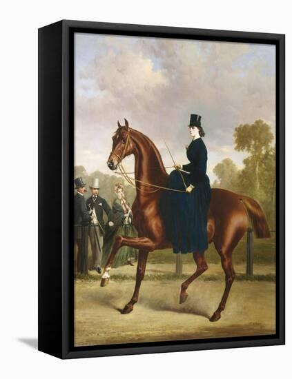 Afternoon Ride in Hyde Park, London-Alfred Frank De Prades-Framed Premier Image Canvas