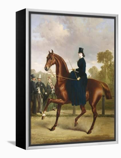 Afternoon Ride in Hyde Park, London-Alfred Frank De Prades-Framed Premier Image Canvas