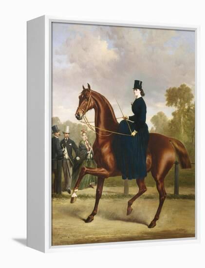 Afternoon Ride in Hyde Park, London-Alfred Frank De Prades-Framed Premier Image Canvas