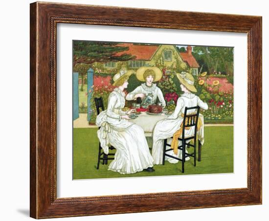 Afternoon Tea, 1886-Catherine Greenaway-Framed Giclee Print