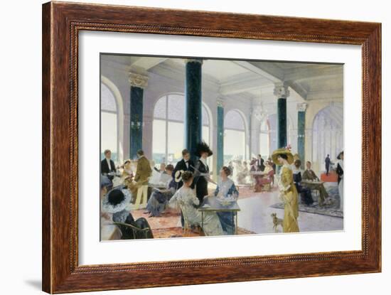 Afternoon Tea, c.1910-Rene Lelong-Framed Giclee Print