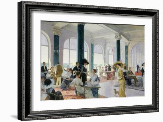 Afternoon Tea, c.1910-Rene Lelong-Framed Giclee Print