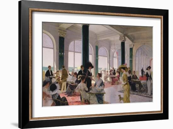 Afternoon Tea, C.1910-Rene Lelong-Framed Giclee Print