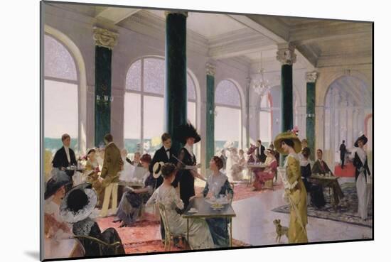 Afternoon Tea, C.1910-Rene Lelong-Mounted Giclee Print