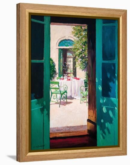 Afternoon Tea in the Courtyard (Oil on Board)-William Ireland-Framed Premier Image Canvas