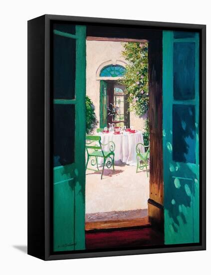 Afternoon Tea in the Courtyard (Oil on Board)-William Ireland-Framed Premier Image Canvas