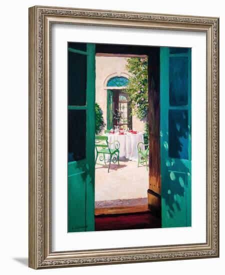 Afternoon Tea in the Courtyard (Oil on Board)-William Ireland-Framed Giclee Print