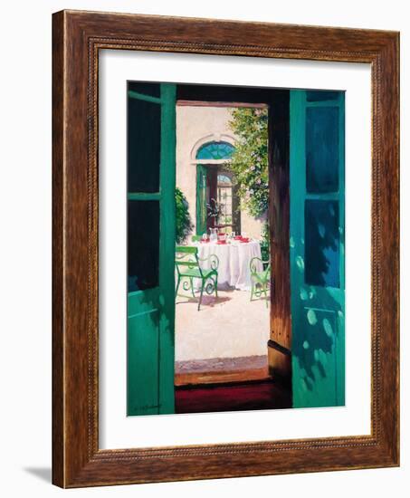 Afternoon Tea in the Courtyard (Oil on Board)-William Ireland-Framed Giclee Print