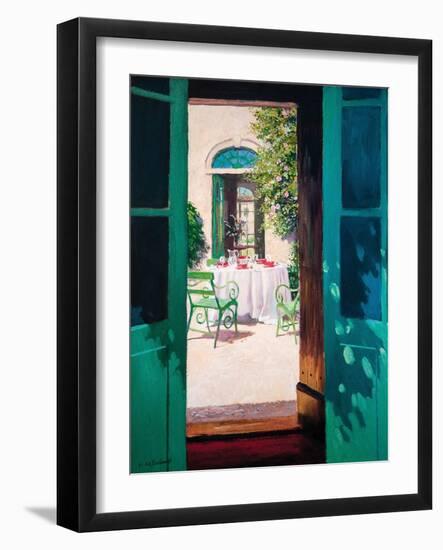 Afternoon Tea in the Courtyard (Oil on Board)-William Ireland-Framed Giclee Print