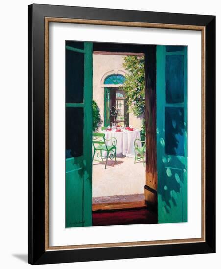 Afternoon Tea in the Courtyard (Oil on Board)-William Ireland-Framed Giclee Print