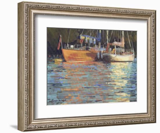 Afternoon Yacht Reflections-Jennifer Wright-Framed Giclee Print