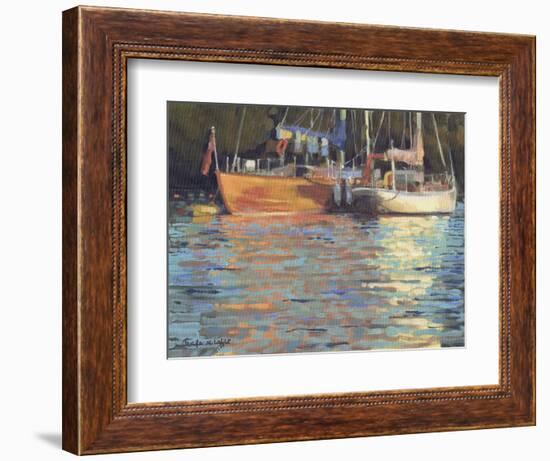 Afternoon Yacht Reflections-Jennifer Wright-Framed Giclee Print