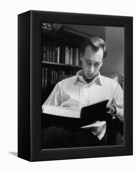 Aga Khan Reading a Book-null-Framed Premier Image Canvas