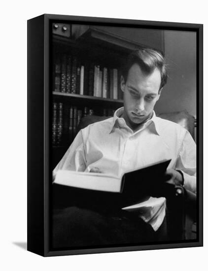 Aga Khan Reading a Book-null-Framed Premier Image Canvas