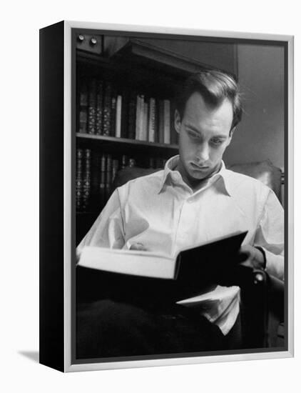 Aga Khan Reading a Book-null-Framed Premier Image Canvas