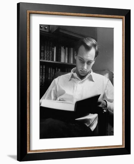 Aga Khan Reading a Book-null-Framed Photographic Print