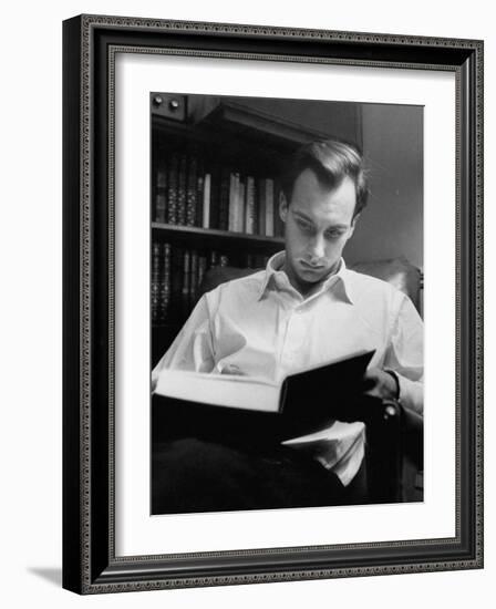 Aga Khan Reading a Book-null-Framed Photographic Print