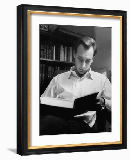 Aga Khan Reading a Book-null-Framed Photographic Print