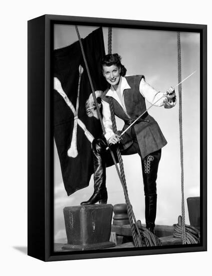 Against All Flags, Maureen O'Hara, 1952-null-Framed Stretched Canvas