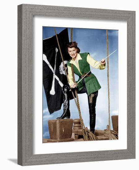 AGAINST ALL FLAGS, Maureen O'Hara, 1952-null-Framed Photo