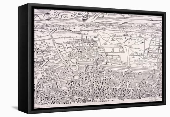 Agas' Map of London, C1561-null-Framed Premier Image Canvas