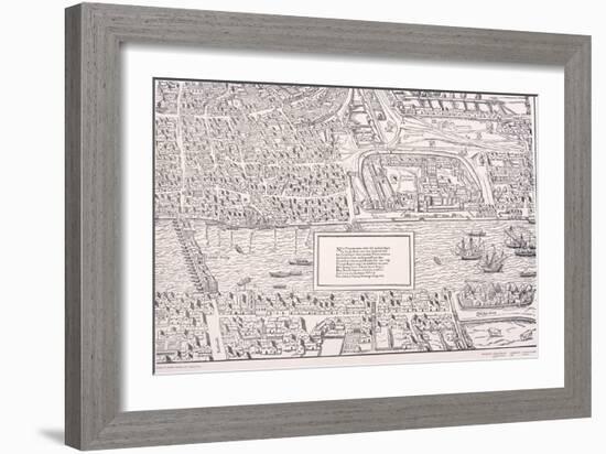 Agas' Map of London, C1561-null-Framed Giclee Print