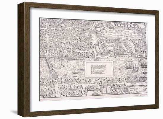 Agas' Map of London, C1561-null-Framed Giclee Print