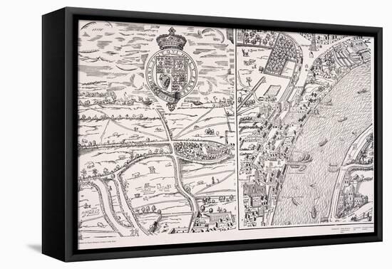 Agas' Map of London, C1561-null-Framed Premier Image Canvas