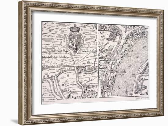 Agas' Map of London, C1561-null-Framed Giclee Print