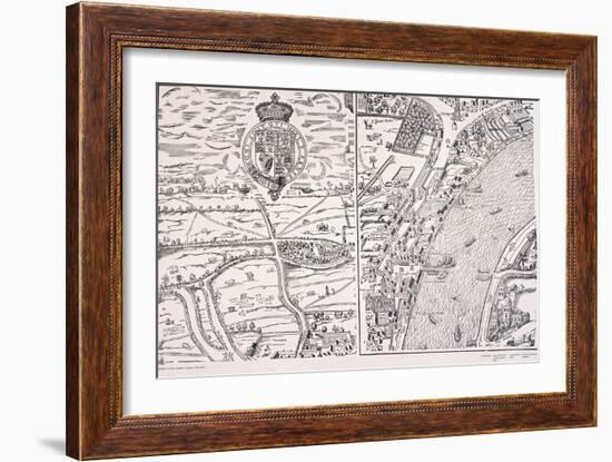 Agas' Map of London, C1561-null-Framed Giclee Print