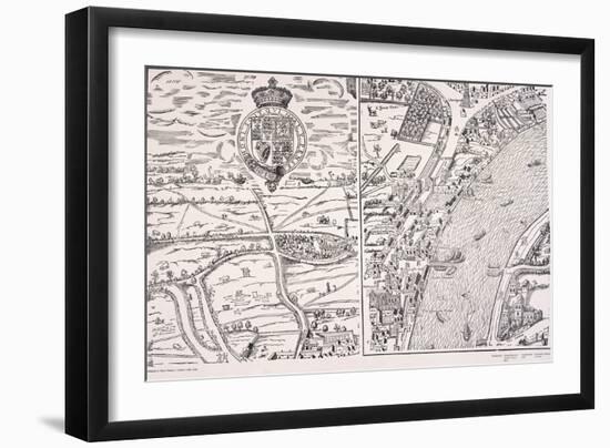 Agas' Map of London, C1561-null-Framed Giclee Print