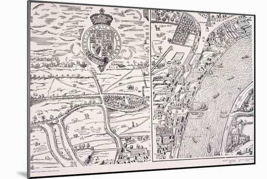 Agas' Map of London, C1561-null-Mounted Giclee Print