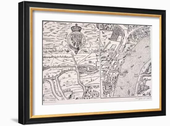 Agas' Map of London, C1561-null-Framed Giclee Print