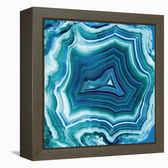 Agate in Aqua-Danielle Carson-Framed Stretched Canvas