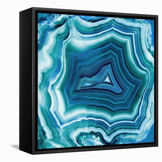 Agate in Aqua-Danielle Carson-Framed Stretched Canvas