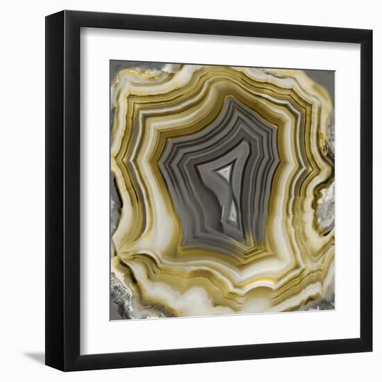 Agate in Gold & Grey II-Danielle Carson-Framed Art Print