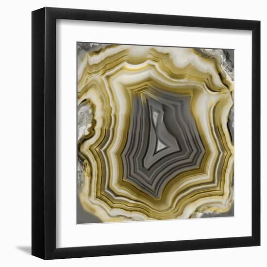 Agate in Gold & Grey-Danielle Carson-Framed Art Print