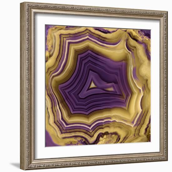 Agate in Purple & Gold II-Danielle Carson-Framed Art Print