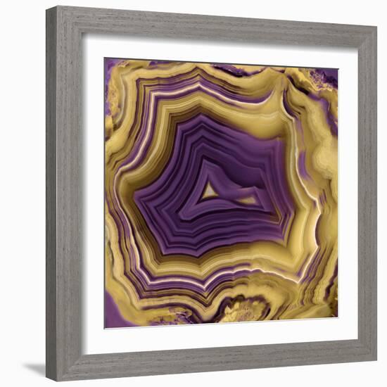 Agate in Purple & Gold II-Danielle Carson-Framed Art Print