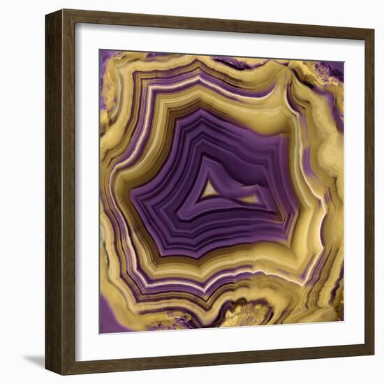 Agate in Purple & Gold II-Danielle Carson-Framed Art Print