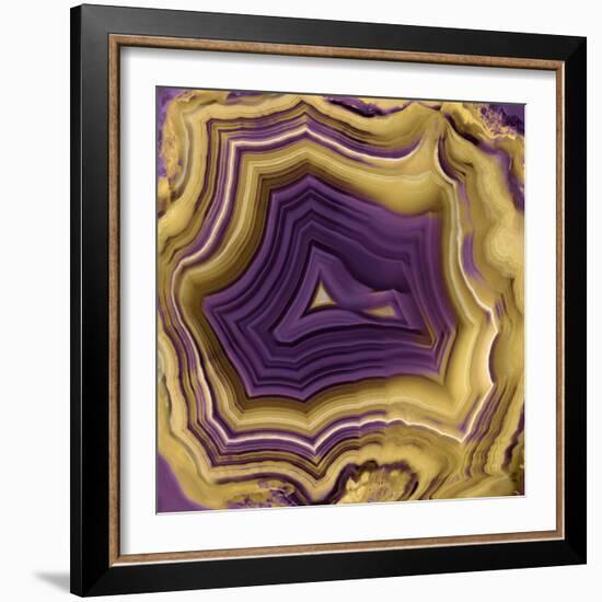 Agate in Purple & Gold II-Danielle Carson-Framed Art Print