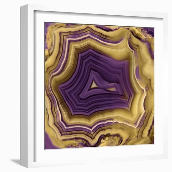 Agate in Purple & Gold II-Danielle Carson-Framed Art Print