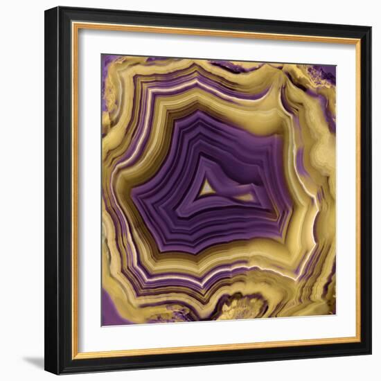 Agate in Purple & Gold II-Danielle Carson-Framed Art Print