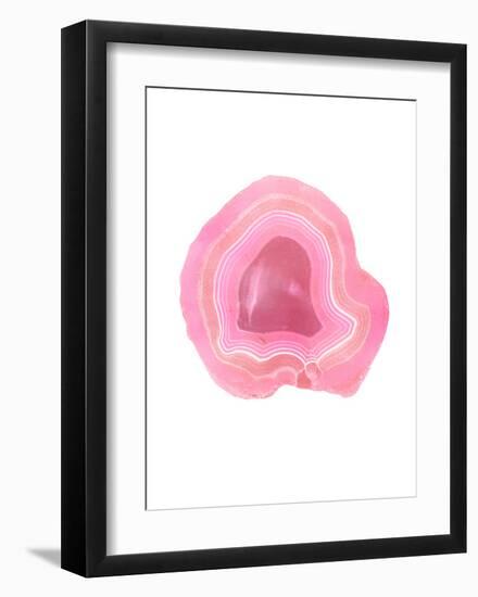 Agate Slice-Peach & Gold-Framed Art Print