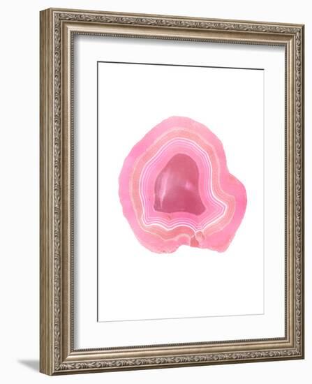 Agate Slice-Peach & Gold-Framed Art Print