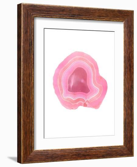 Agate Slice-Peach & Gold-Framed Art Print