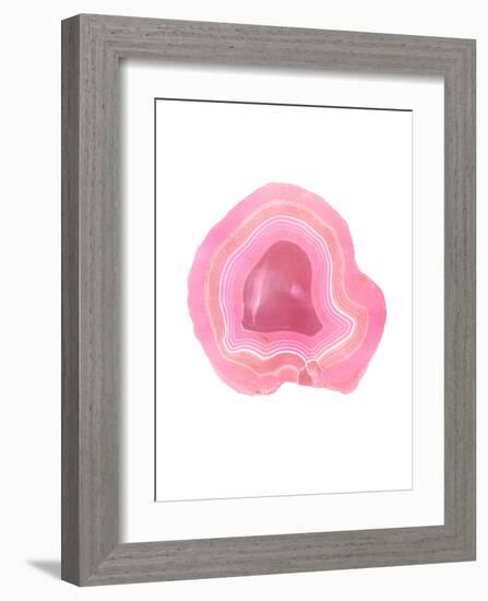 Agate Slice-Peach & Gold-Framed Art Print